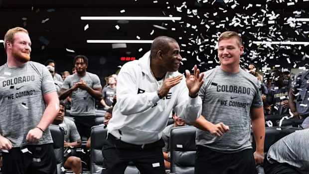 Deion Sanders celebrating his birthday at CU